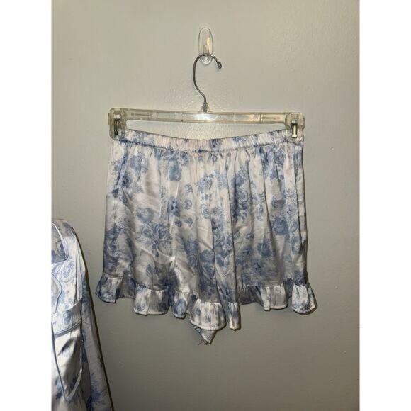 Beach Riot Womens Aurora & Luna Pj Set Baby Blue Floral Jammies Shorts Small - Picture 6 of 7